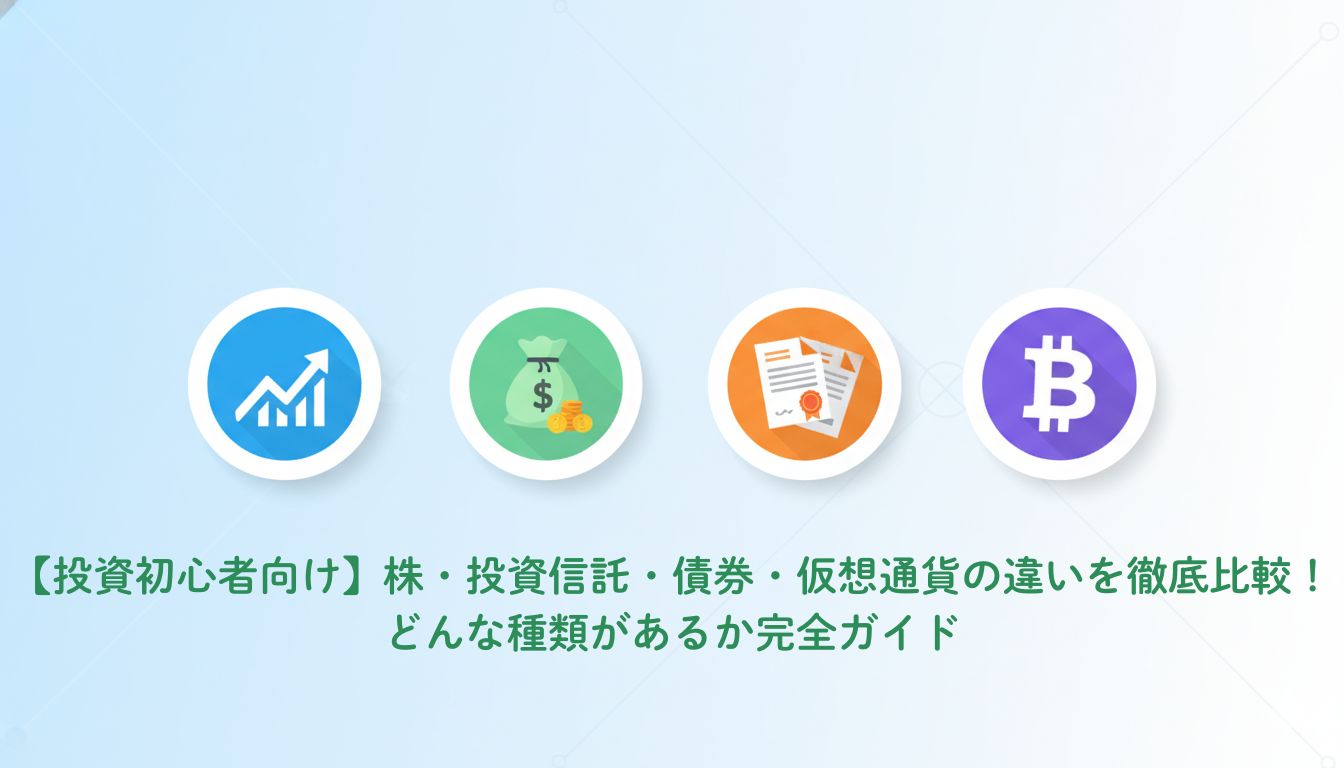 投資初心者向けに複利と単利の資産の増え方の違いを比較したイラスト。左側は単利で直線的に同じ大きさのまま増えるコインの山、右側は複利で時間とともに雪だるま式に巨大化していくコインの球体を描写。