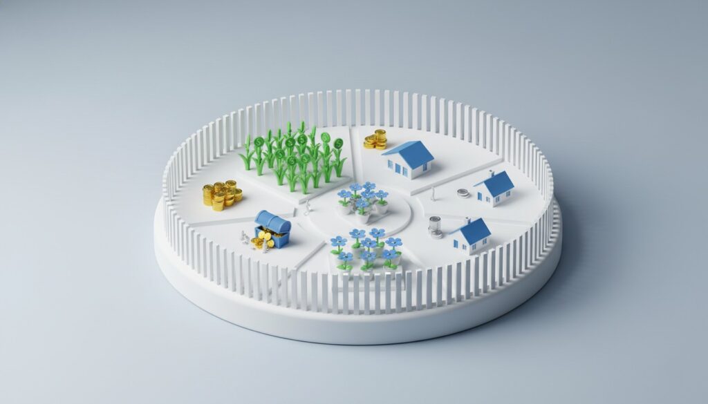 金利上昇リスクから資産を守るための家計防衛策と分散投資のイメージ