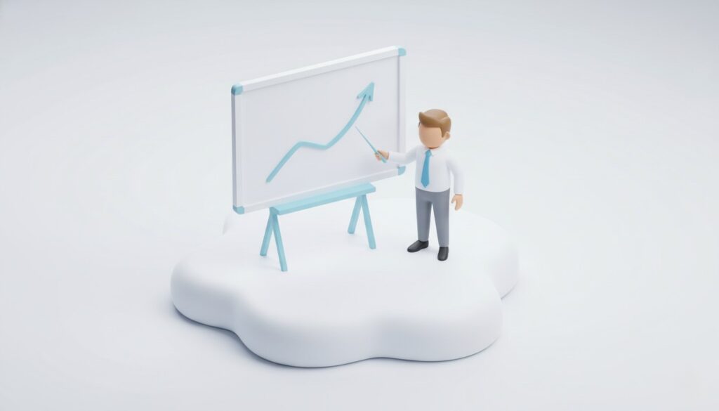 データに基づき投資の正解を解説する分析のイメージイラスト