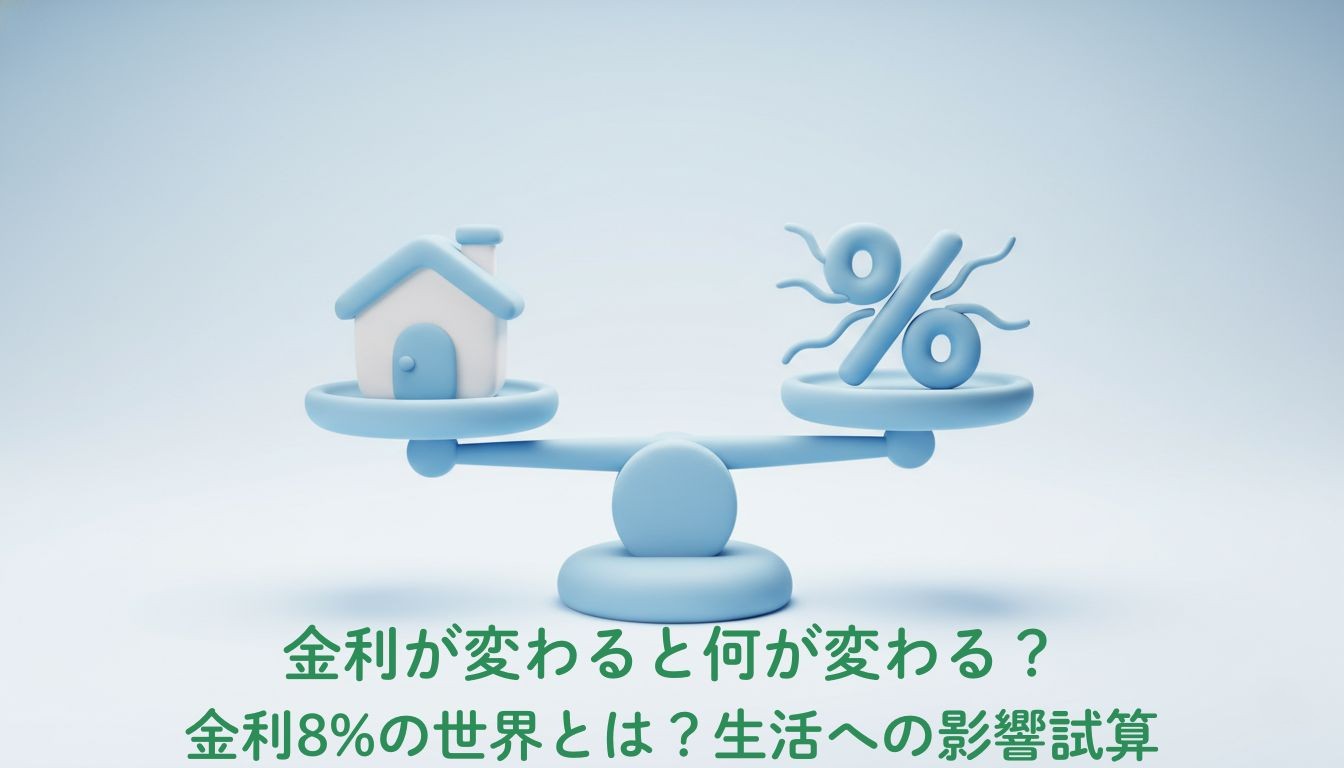 金利上昇によって変化する住宅ローンや生活費への影響をイメージしたイラスト