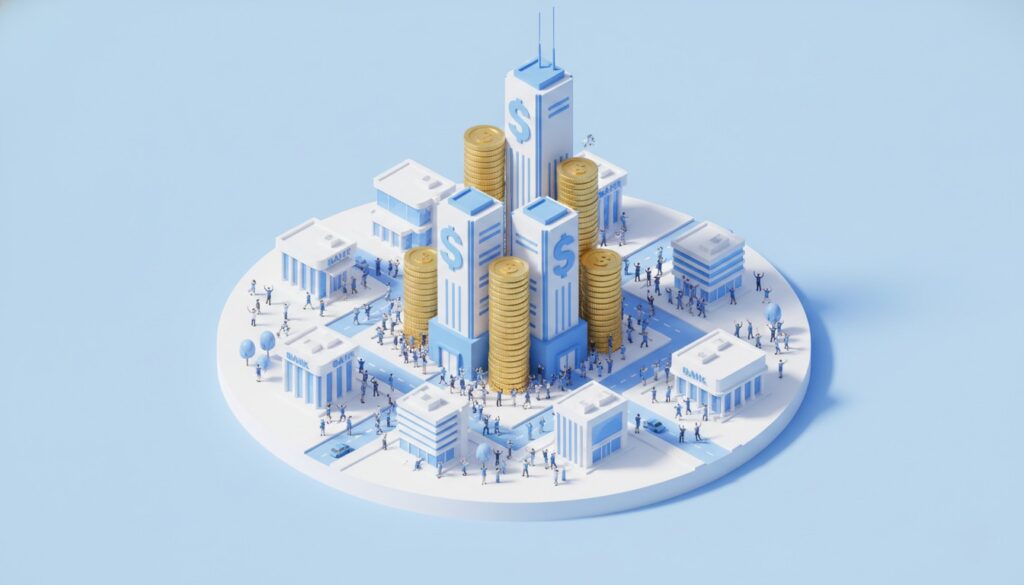 金利8%時代のバブル期における預金資産の増加と高金利のイメージ図