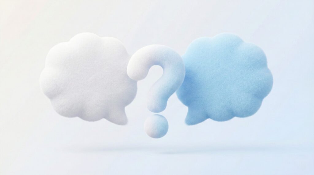 投資初心者の疑問と回答を表現した会話の吹き出しイメージ