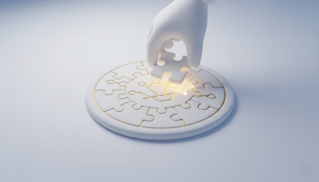 完成間近のパズル。単元未満株を買い集めて100株（単元株）に到達した瞬間の達成感。
